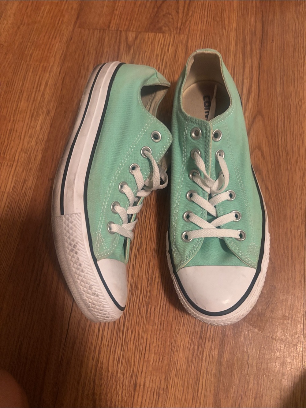 Converse Low Top Sneakers in Mint Green and White
